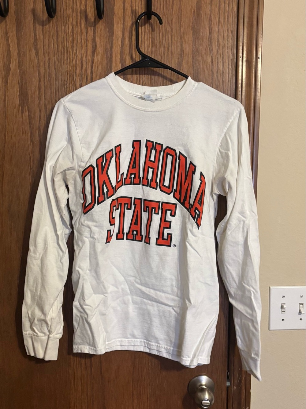 Oklahoma State Long Sleeve Crewneck Tee - White/Orange